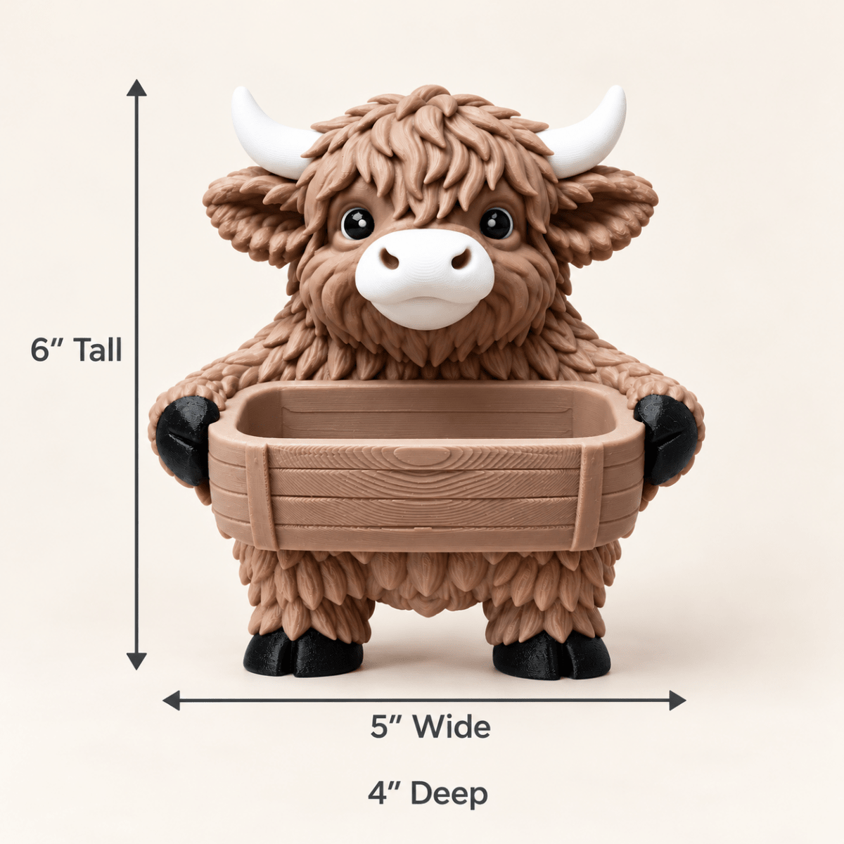 Highland Cow Bird Feeder – Wall Mount – 3D Printed Farmhouse Garden Decor