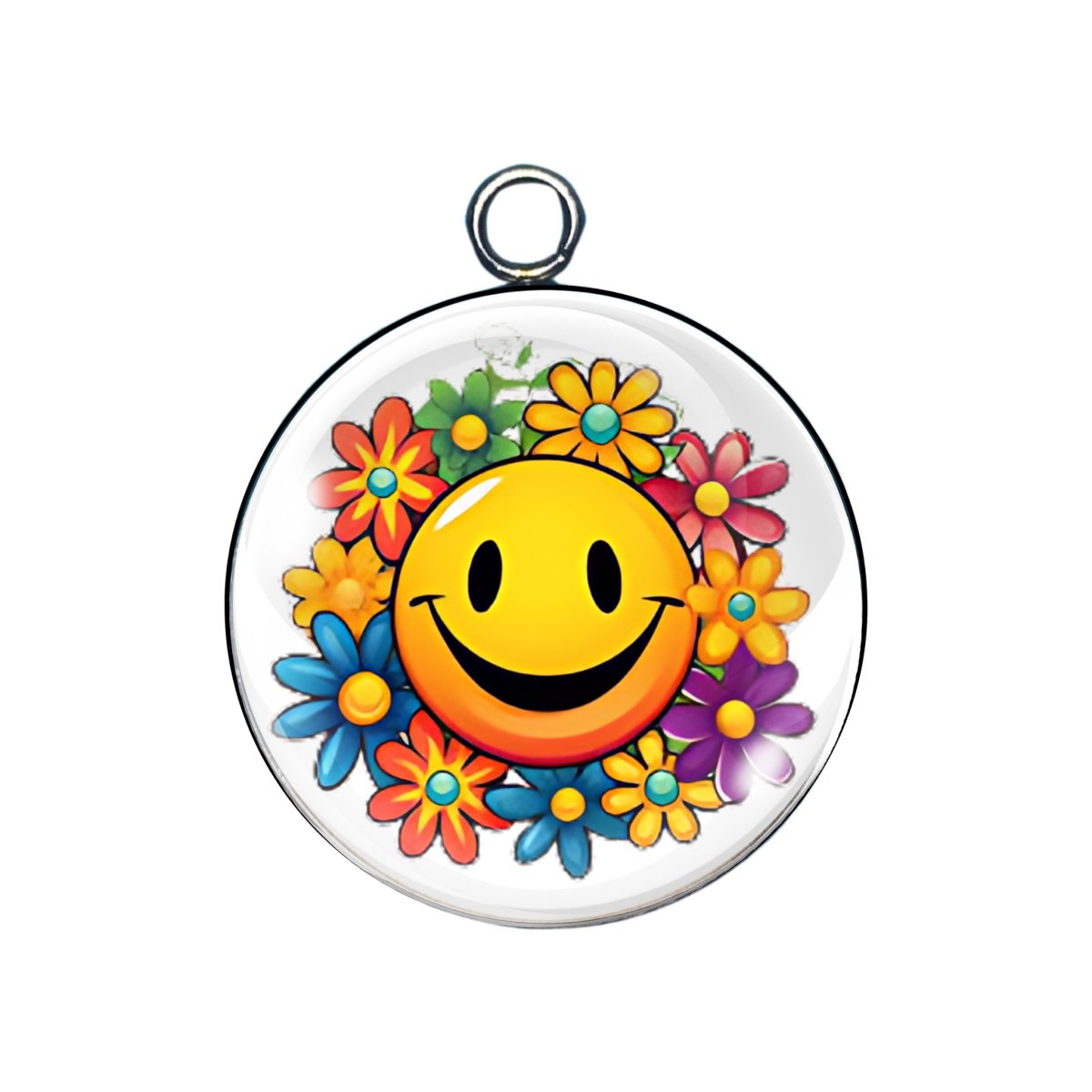 hippie glass cabochon charm