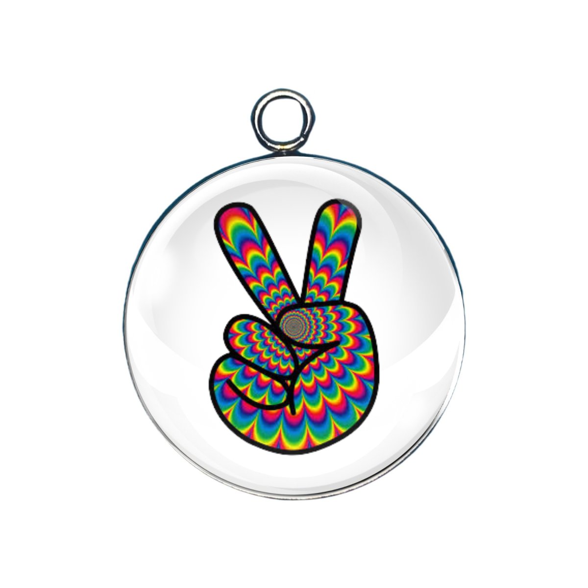 hippie glass cabochon charm