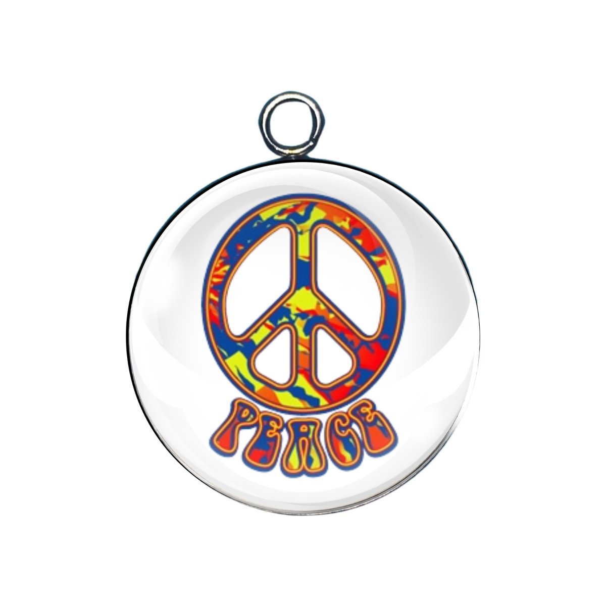 hippie glass cabochon charm