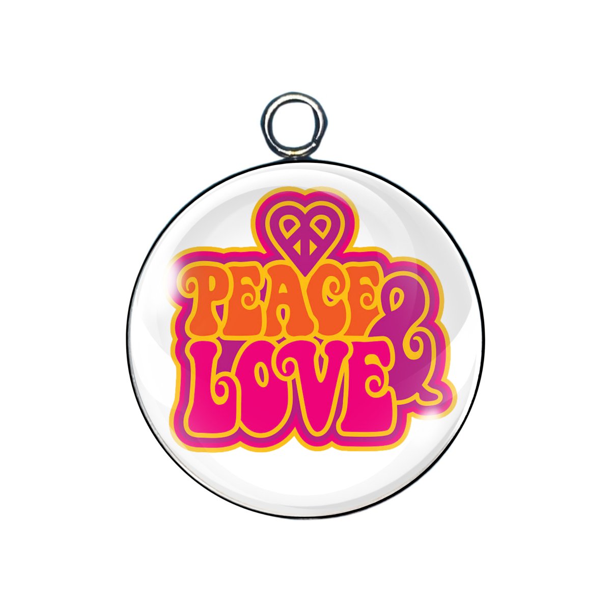 hippie glass cabochon charm