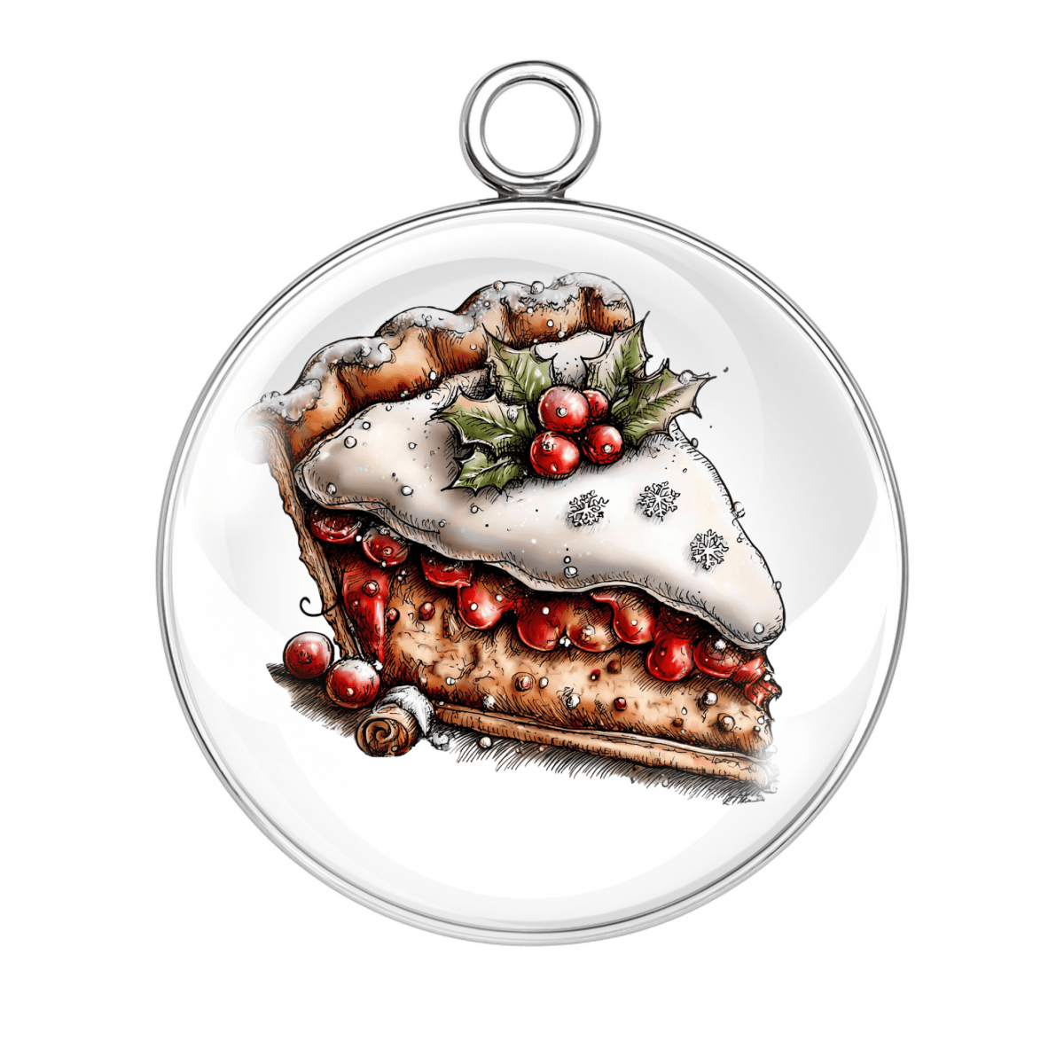 Slice of berry pie holiday dessert charm