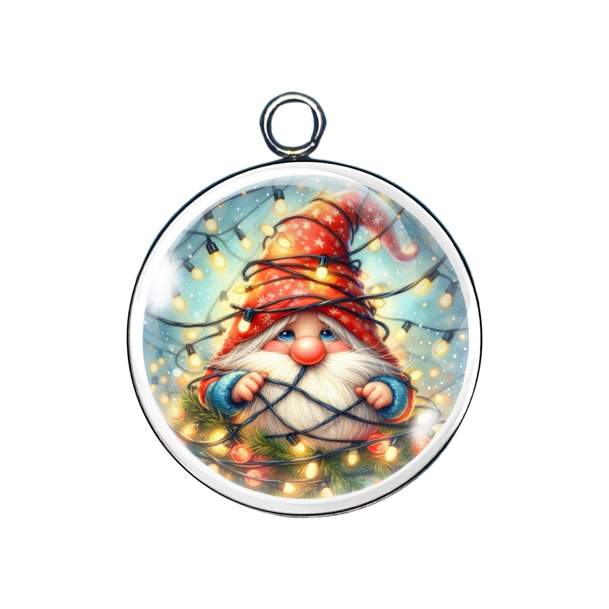 Holiday fun glass cabochon charm