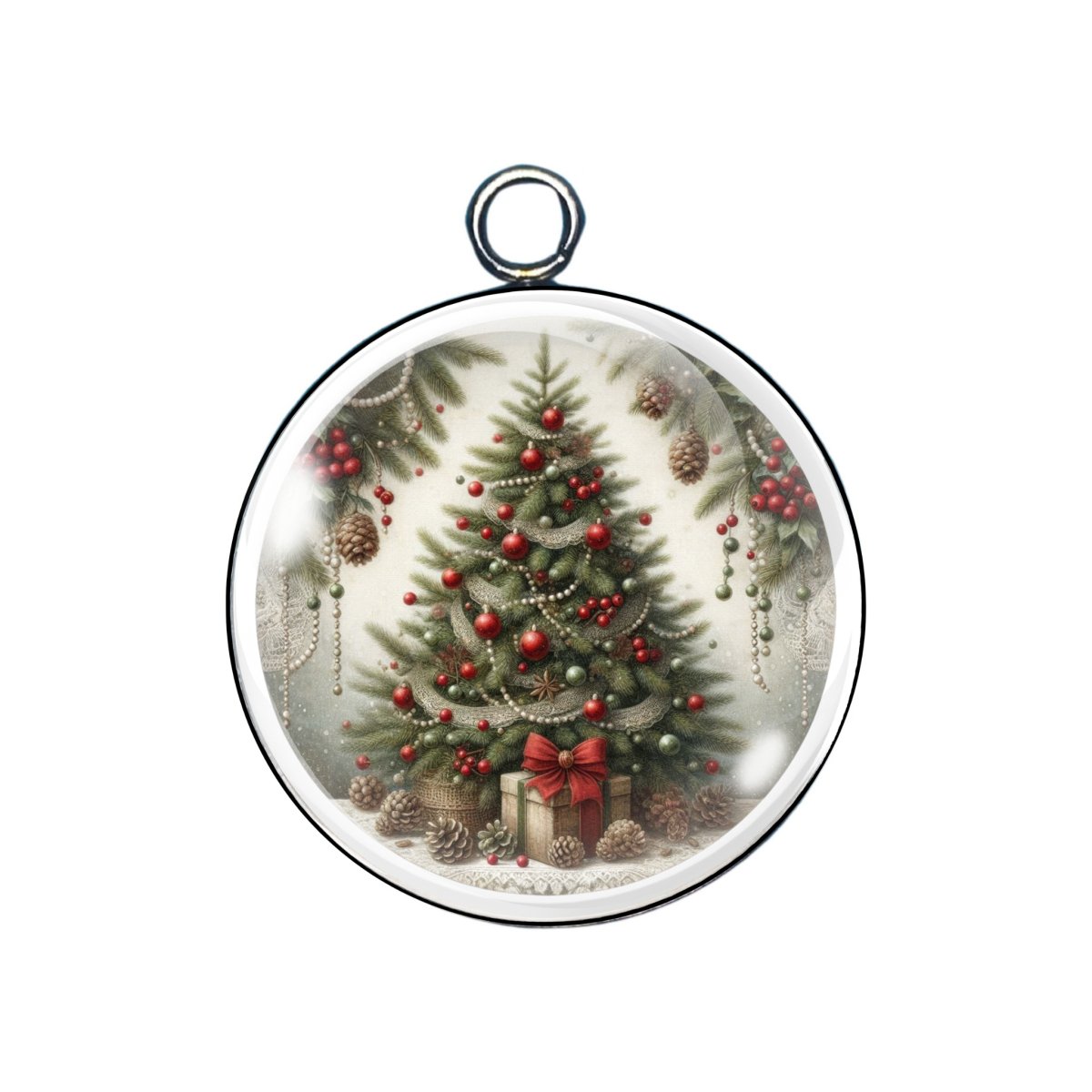 Holiday fun glass cabochon charm