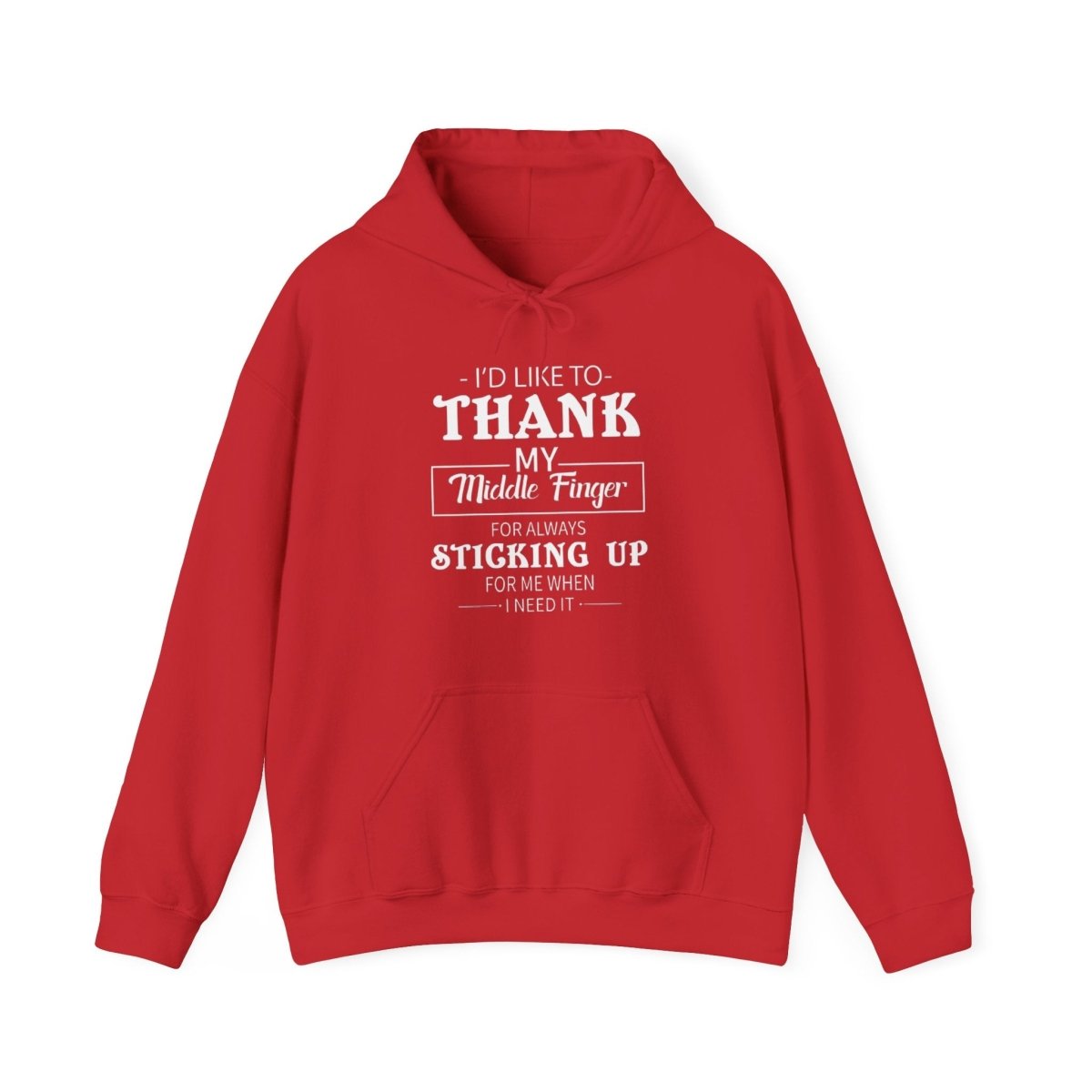 Hooded Sweatshirt Funny Middle Finger Thank You Design