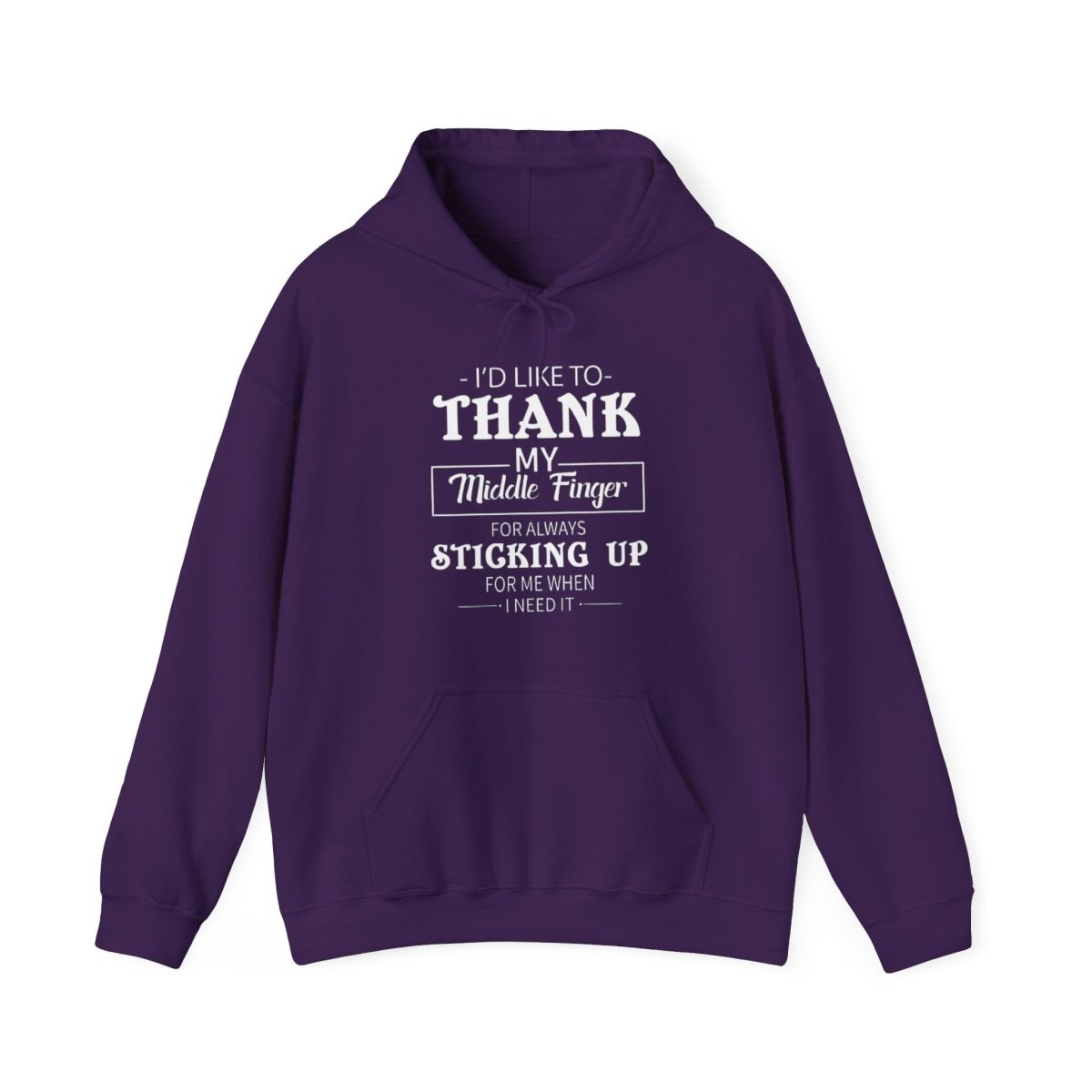 Hooded Sweatshirt Funny Middle Finger Thank You Design