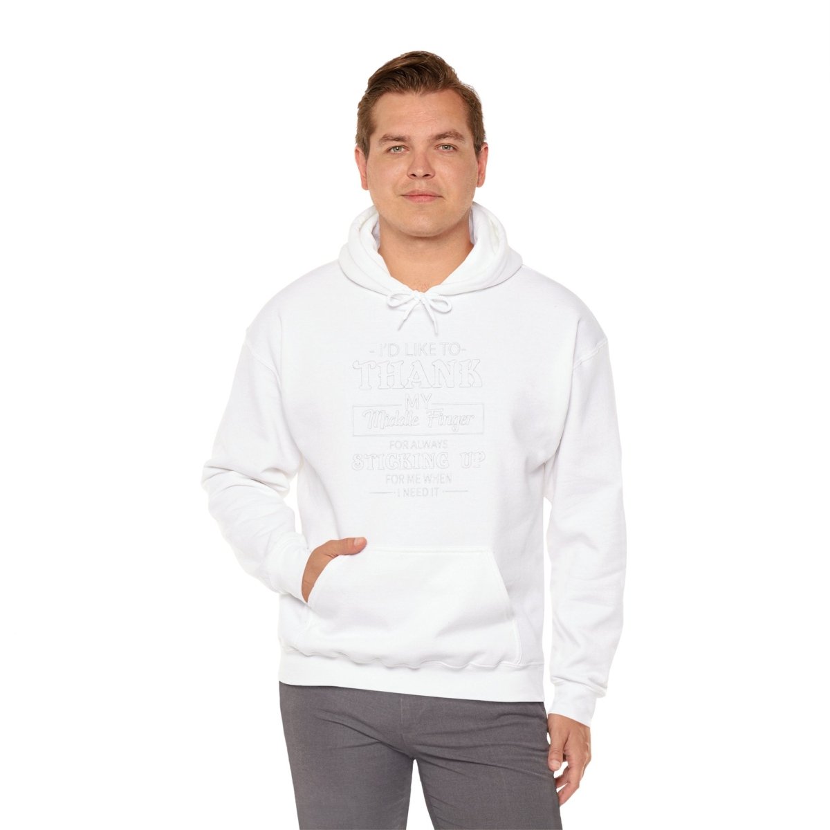 Hooded Sweatshirt Funny Middle Finger Thank You Design