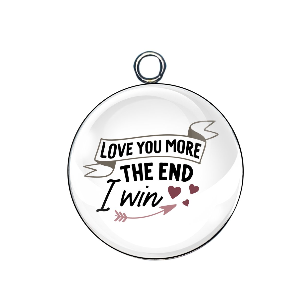 I Love you glass cabochon charm