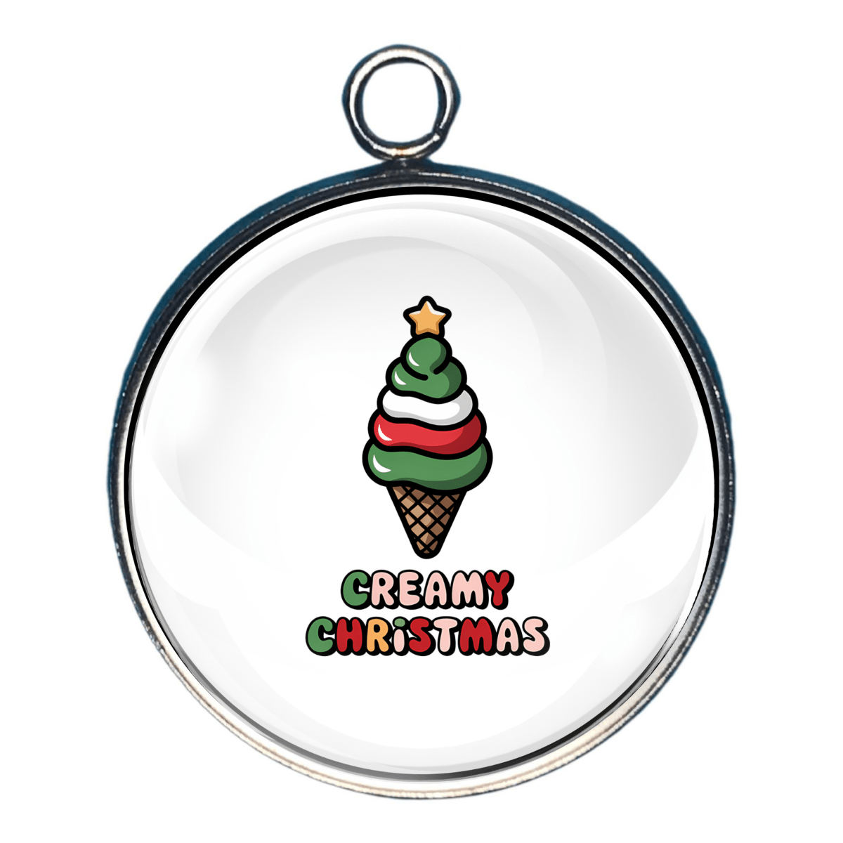 Creamy Christmas tree ice cream charm