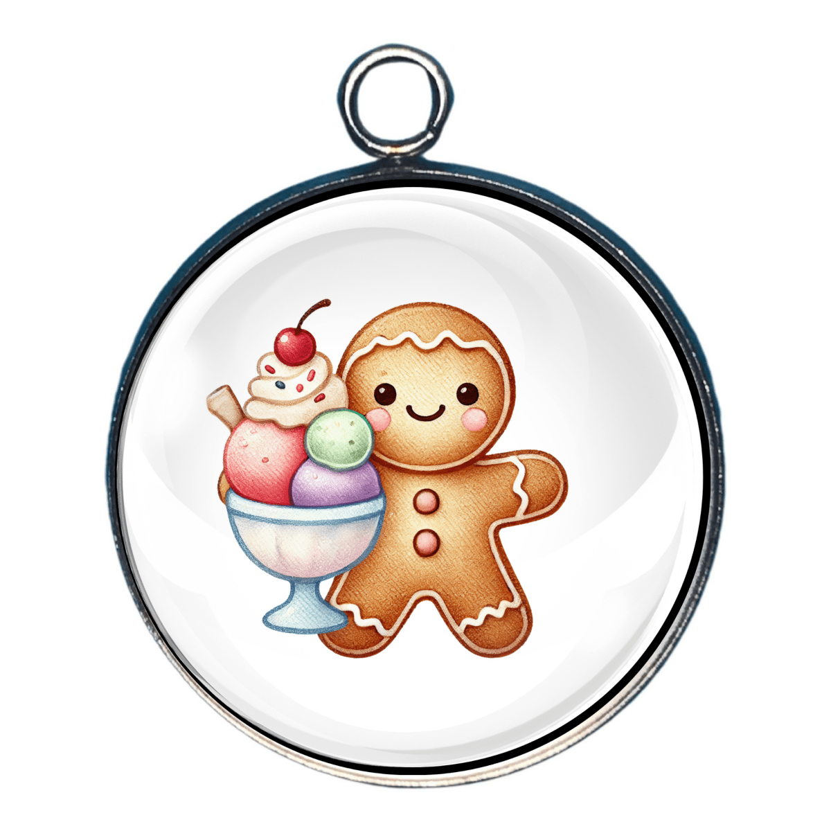 Gingerbread and ice cream sundae charm