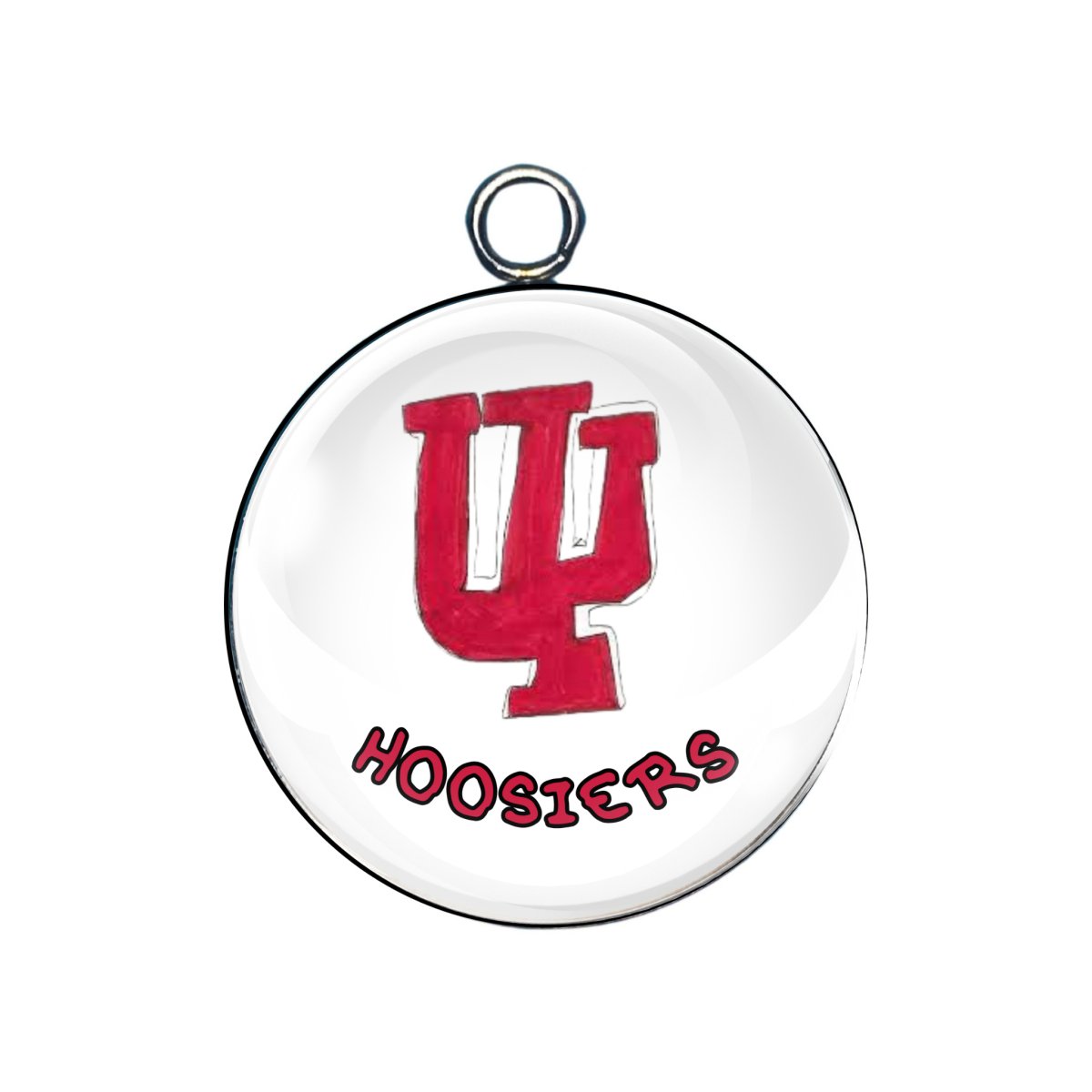 Indiana Hoosier glass cabochon charm