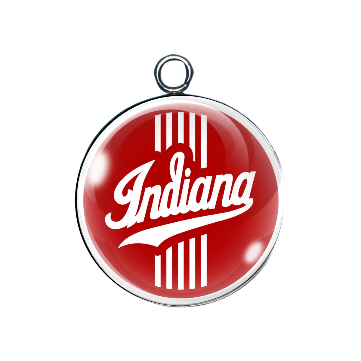 Indiana Hoosier glass cabochon charm