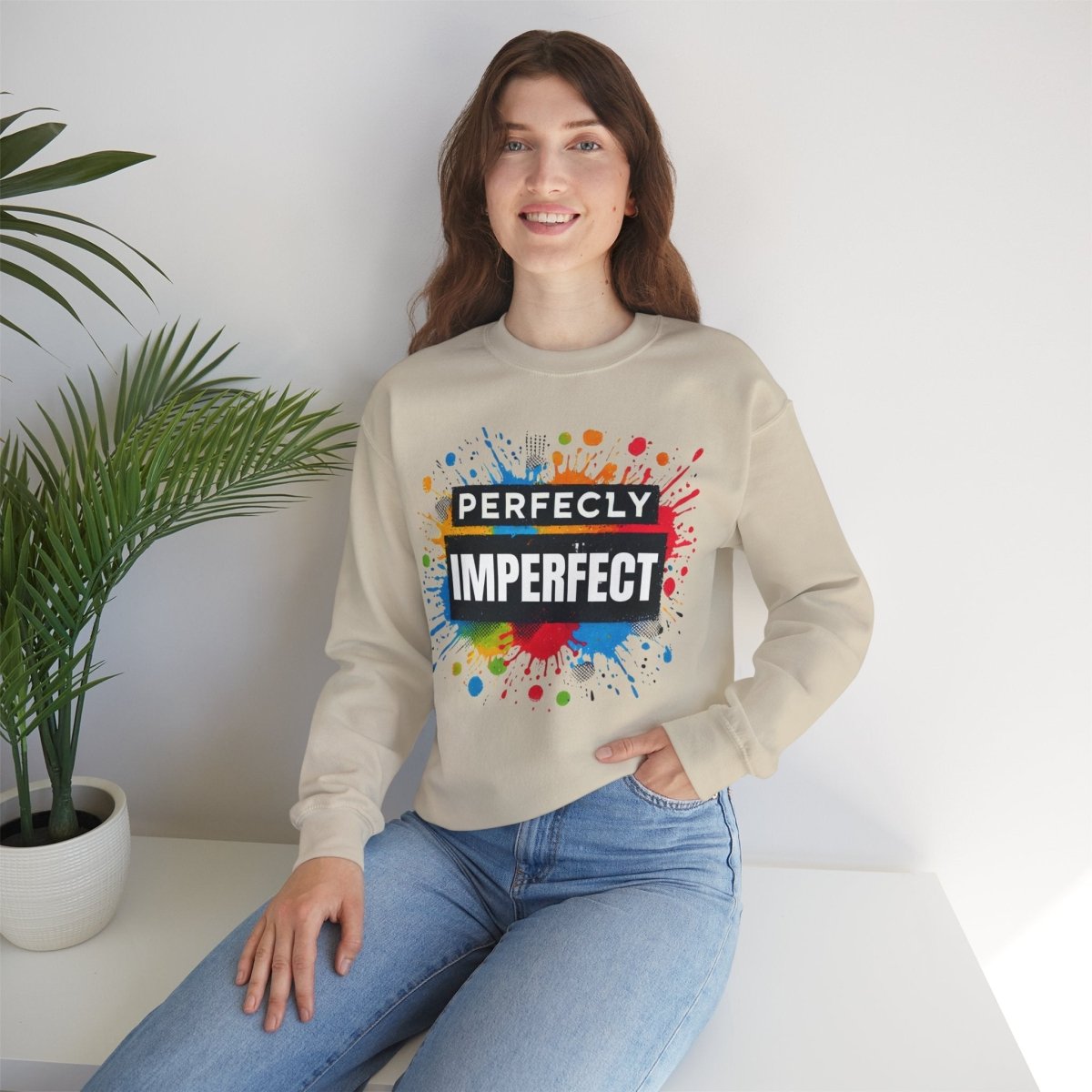 Inspirational Sweatshirt - Perfectly Imperfect Unisex Crewneck