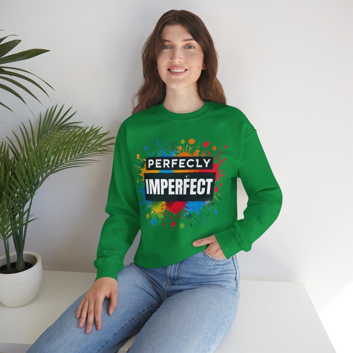 Inspirational Sweatshirt - Perfectly Imperfect Unisex Crewneck