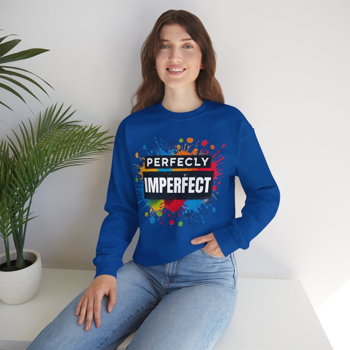 Inspirational Sweatshirt - Perfectly Imperfect Unisex Crewneck