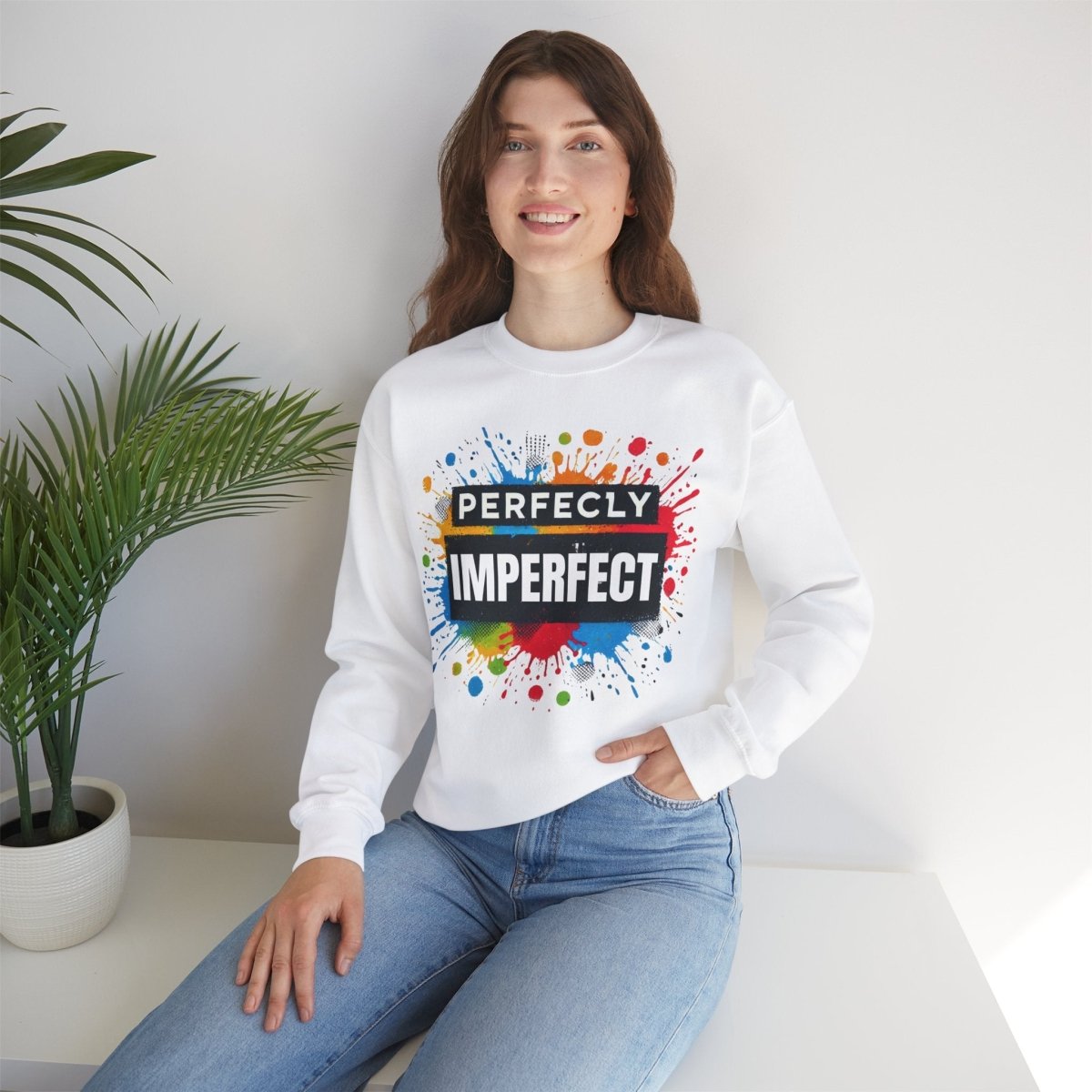 Inspirational Sweatshirt - Perfectly Imperfect Unisex Crewneck