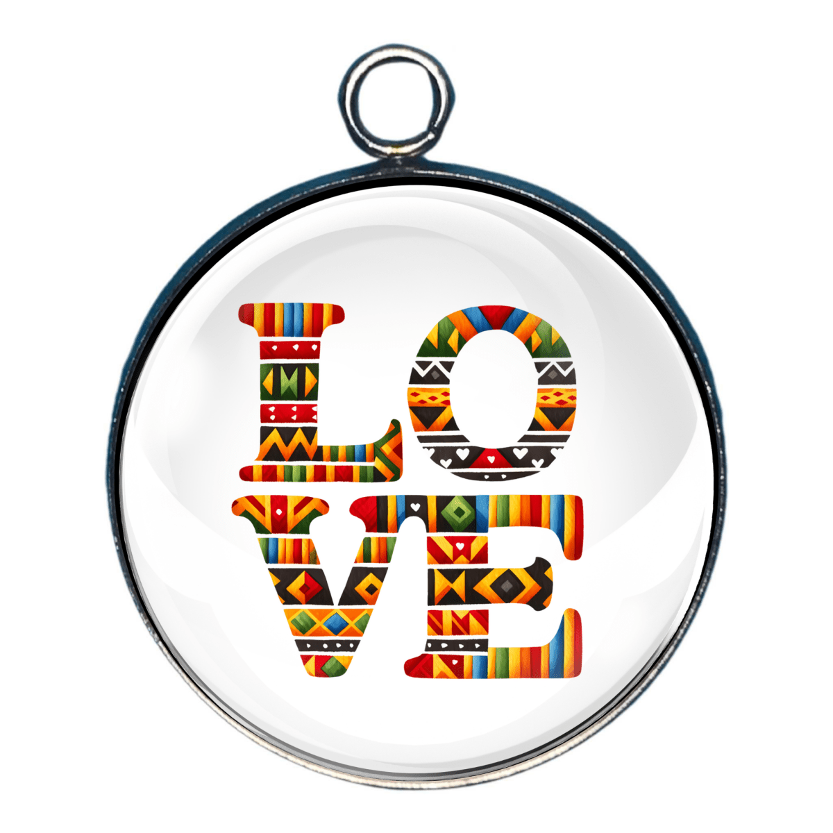 Kente Love Cultural History Glass Cabochon Charms