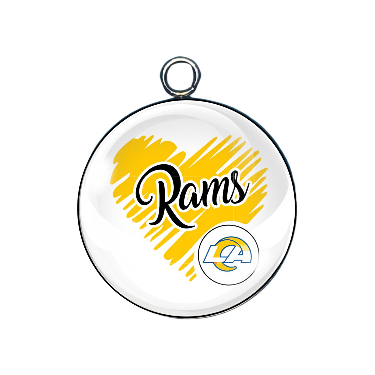 LA Rams glass cabochon charm