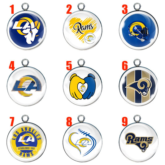 9 - LA Rams glass cabochon charms