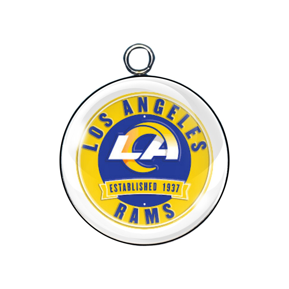 LA Rams glass cabochon charm