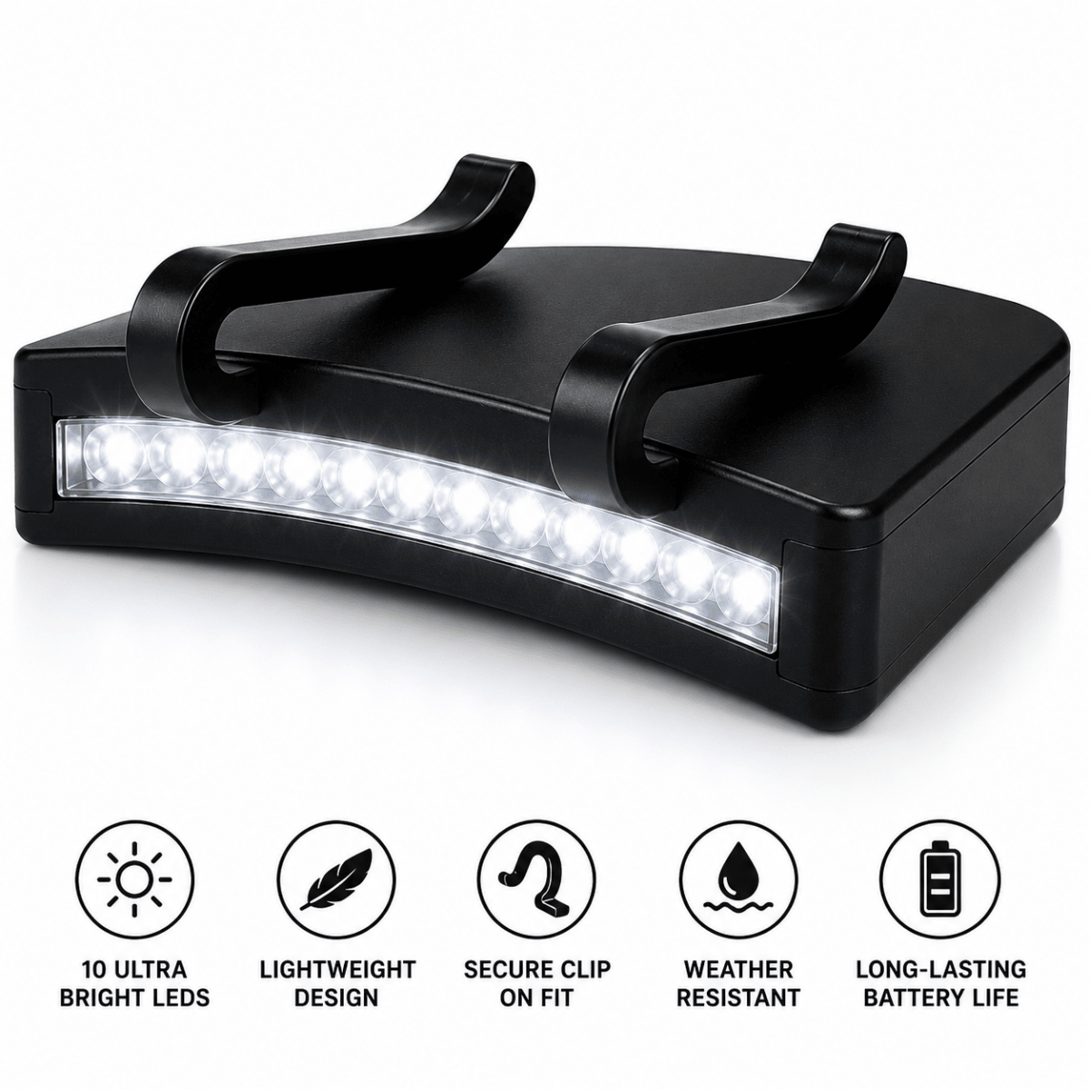 LED Hat Clip Light – 11 LED 400 Lumen Hands-Free Cap Light | Camping, Fishing, Hunting & Work Light
