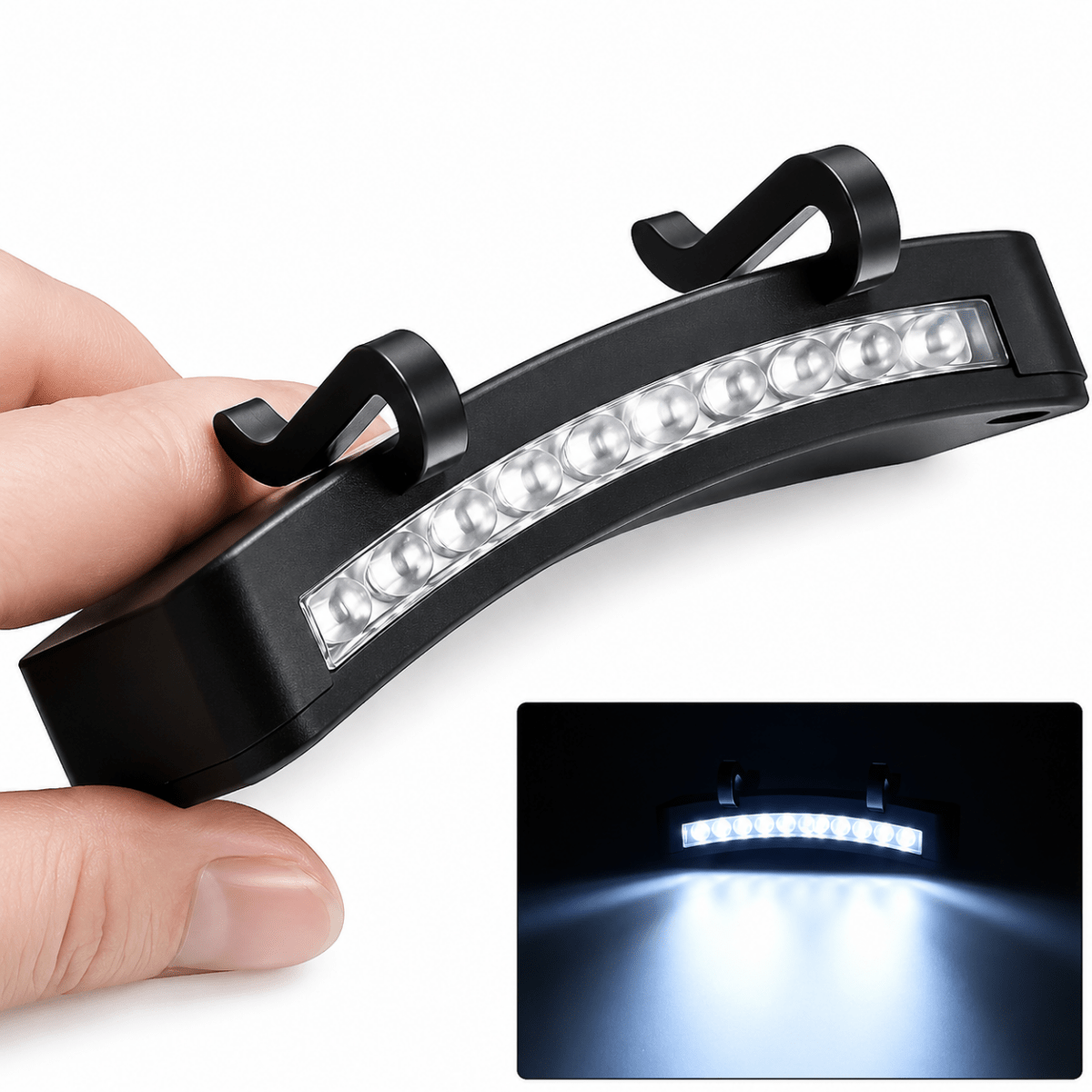 LED Hat Clip Light – 11 LED 400 Lumen Hands-Free Cap Light | Camping, Fishing, Hunting & Work Light