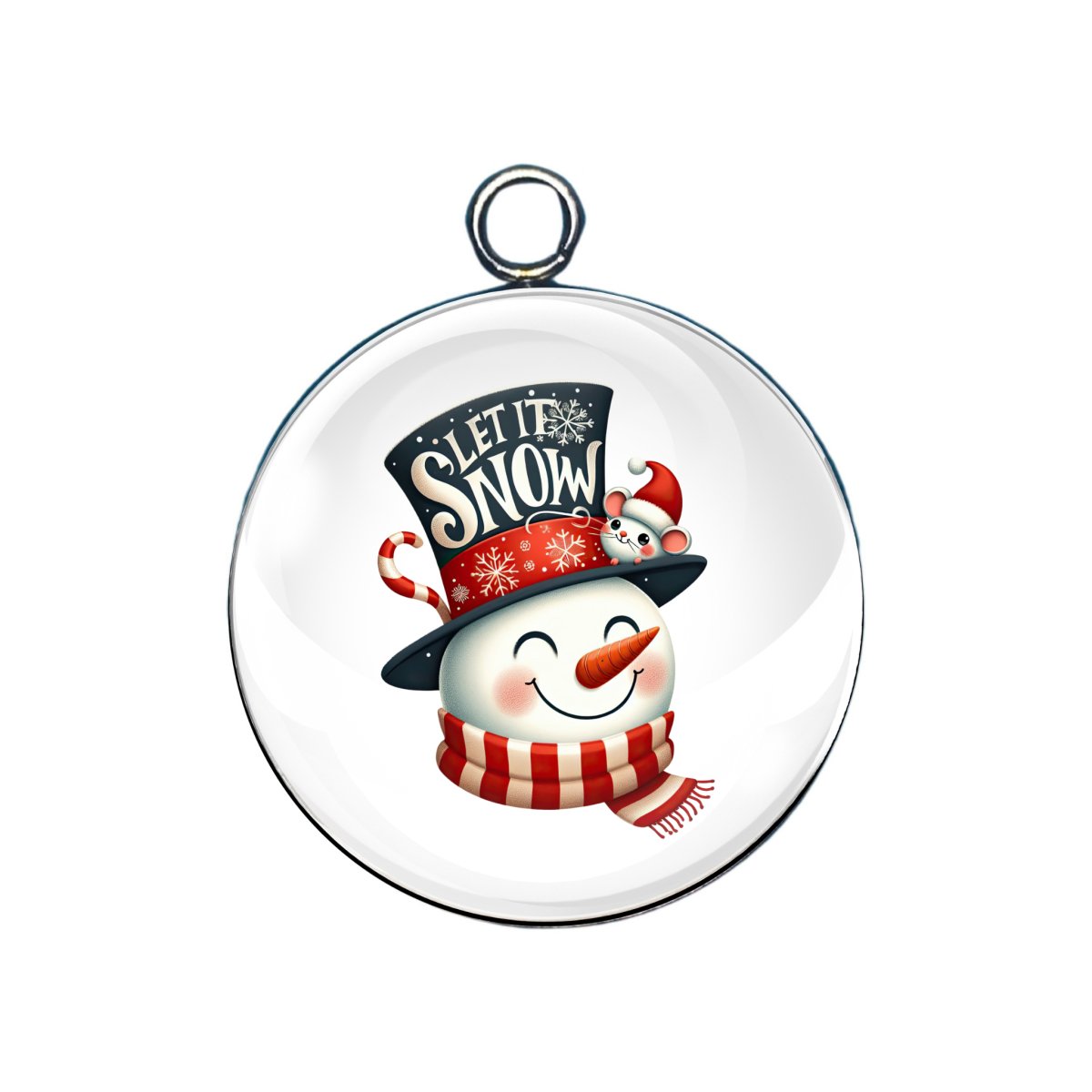 snowman head charms that say let it snow