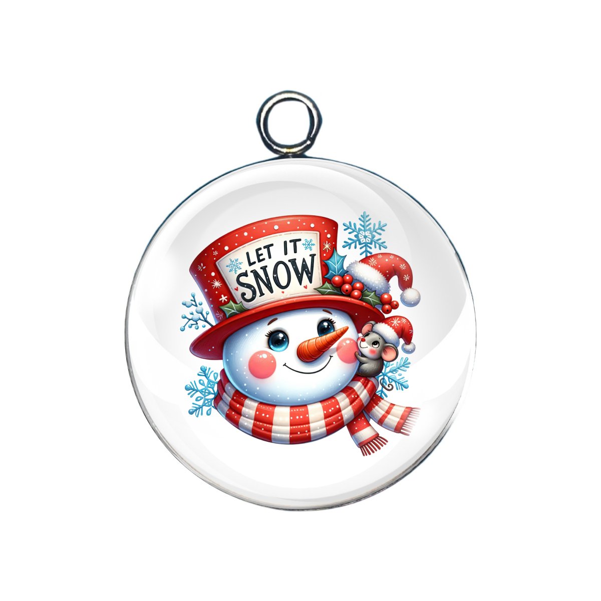 snowman head charms that say let it snow