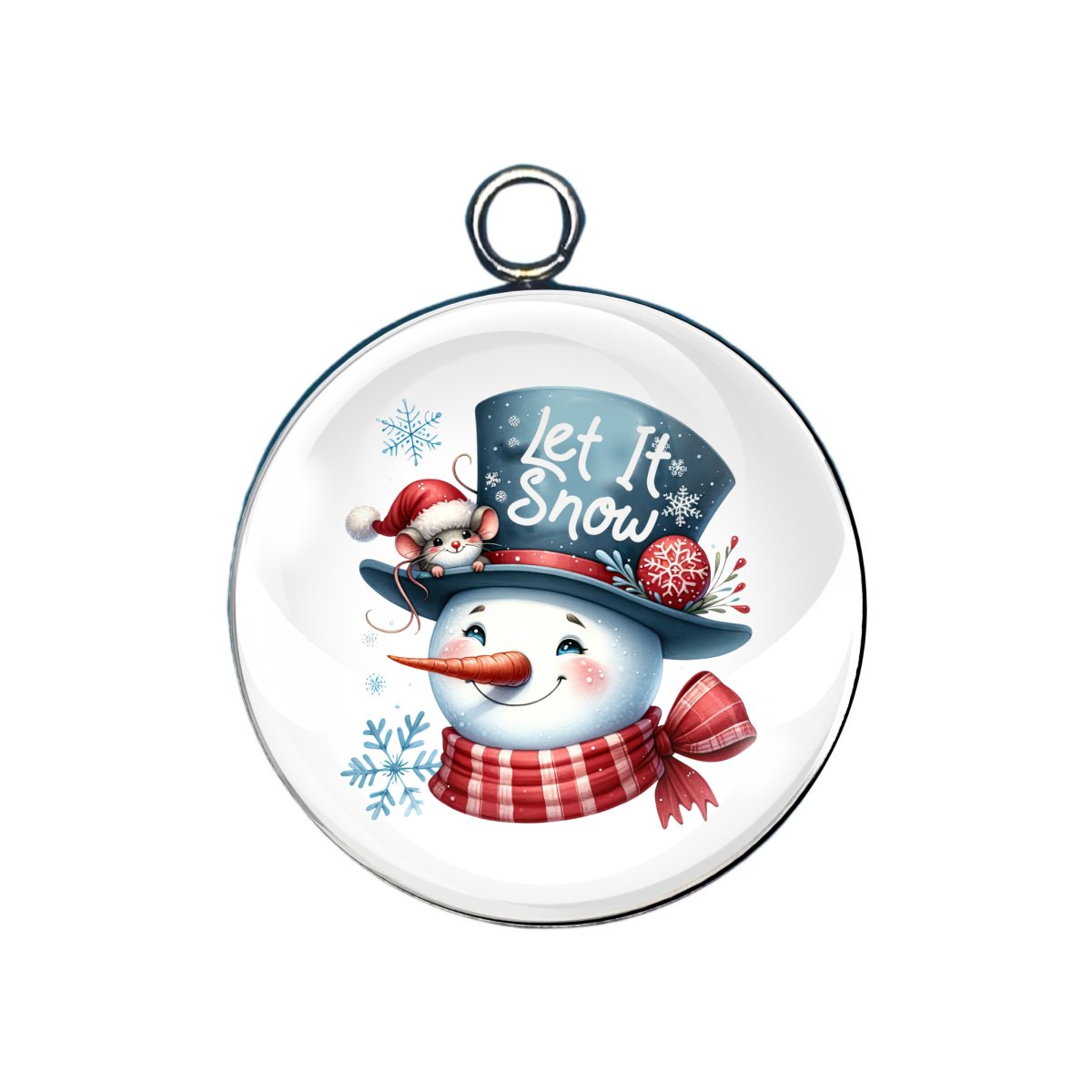 snowman head charms that say let it snow