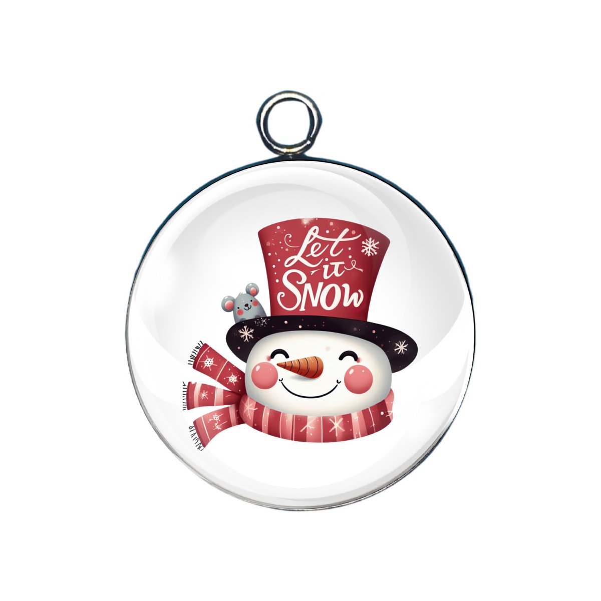 snowman head charms that say let it snow