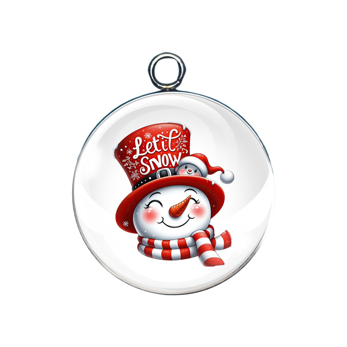 snowman head charms that say let it snow