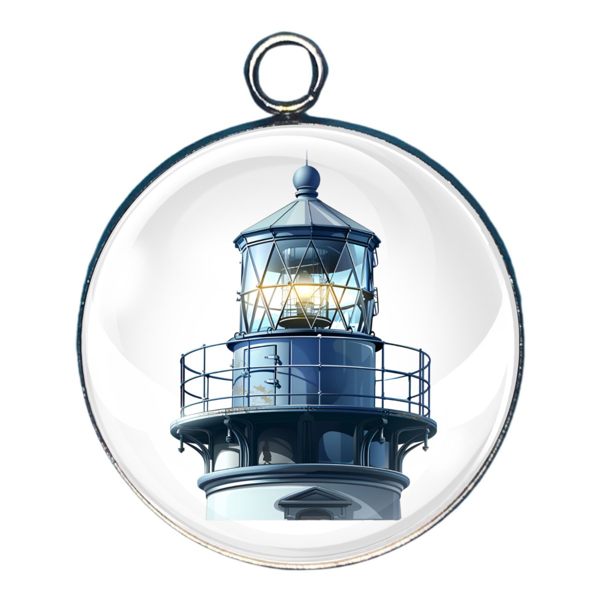 charm depicting the top of a lighthouse