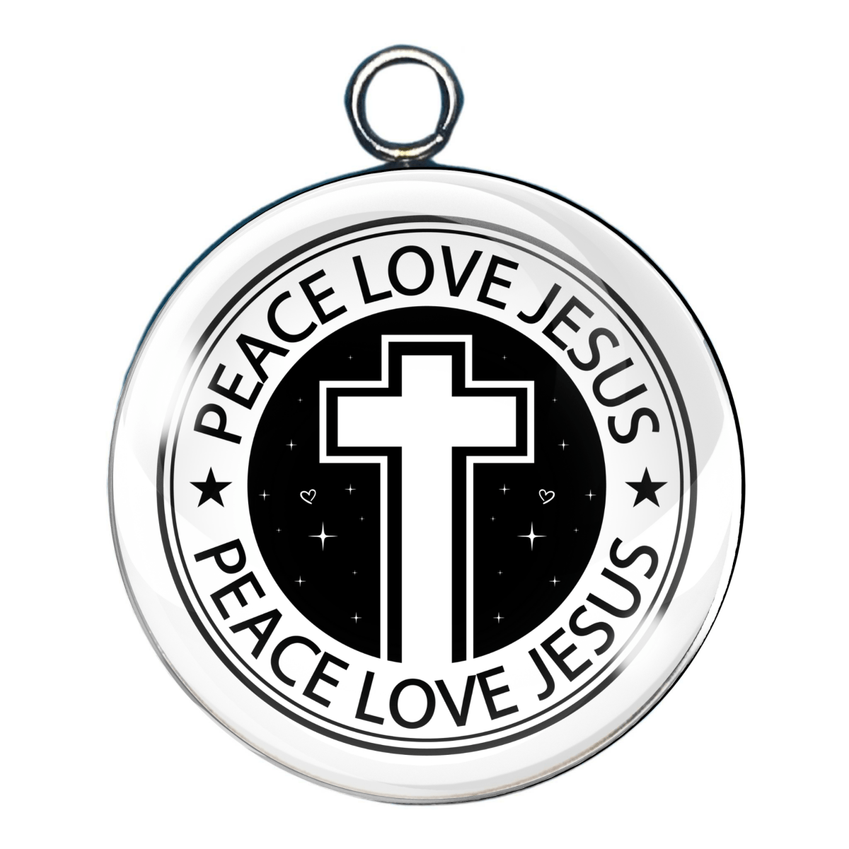 love Jesus glass cabochon charm