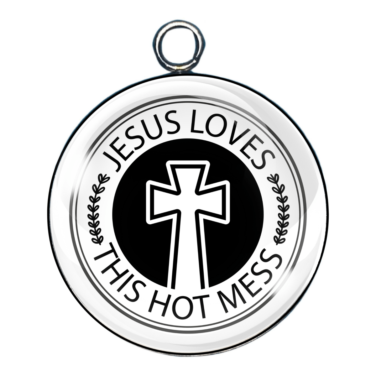 love Jesus glass cabochon charm