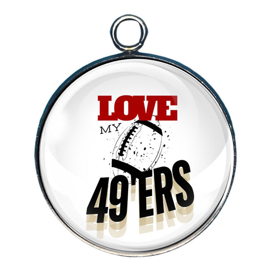 Love My 49'ers Glass Cabochon Charms, Earrings, KeyChain