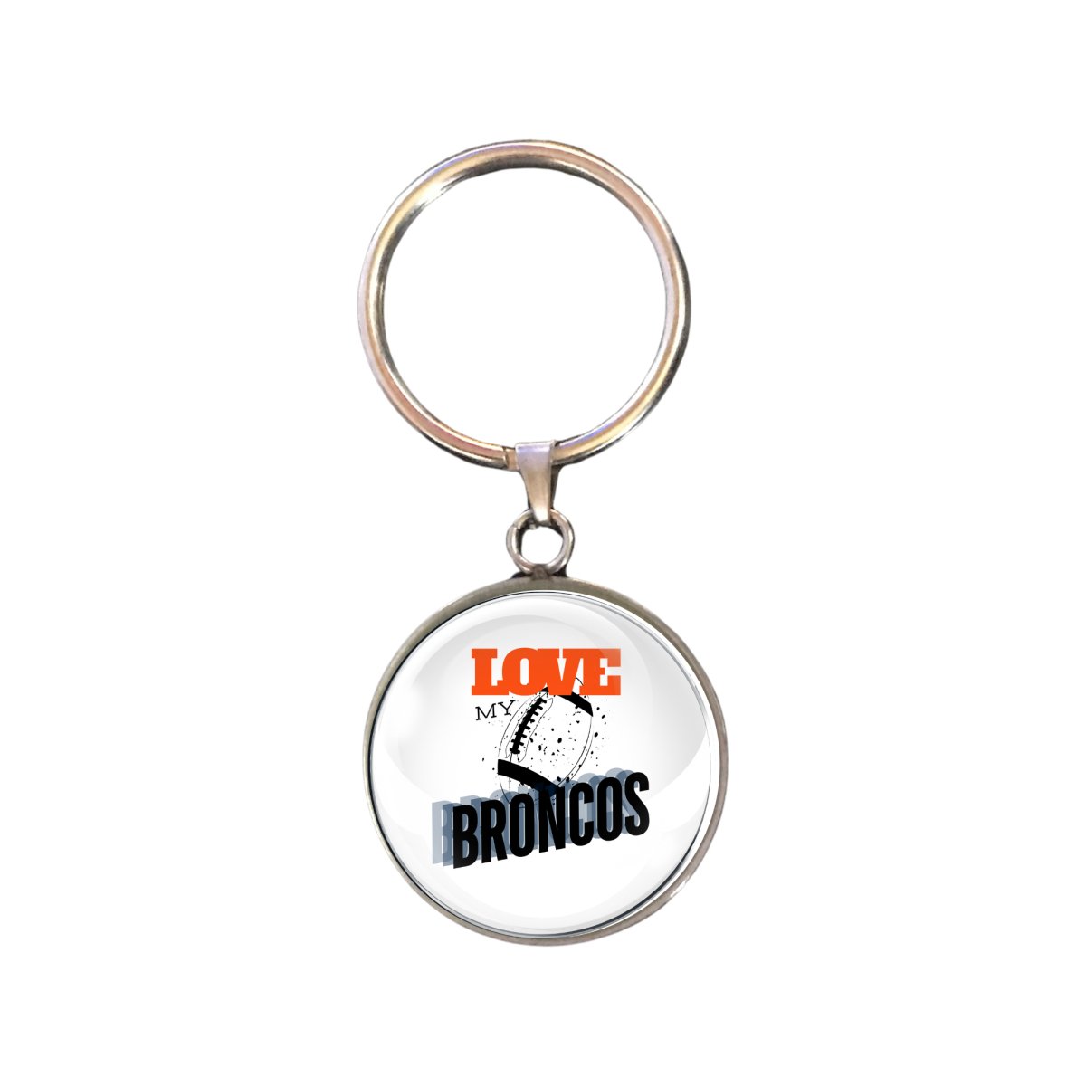 Love My Broncos Football Team, Glass Cabochon Charms, Earrings or Keychain