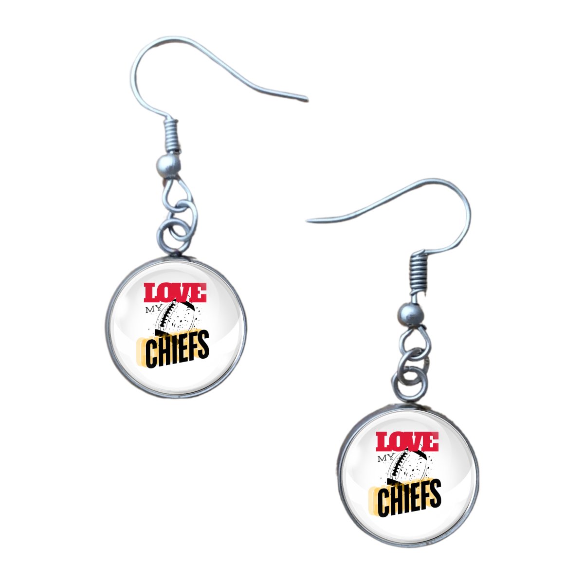 Love My Chiefs Glass Cabochon Charms, Earrings, KeyChain