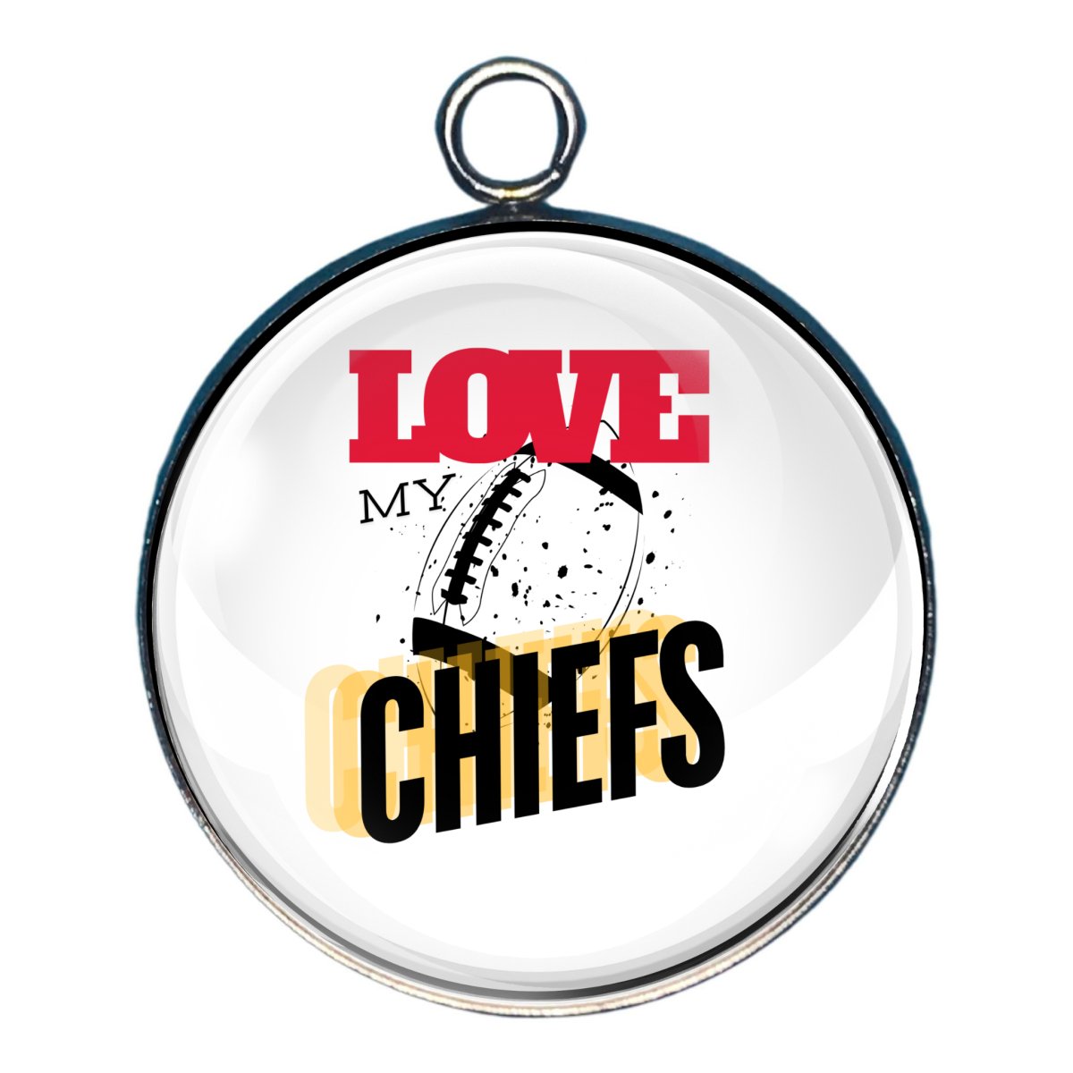 Love My Chiefs Glass Cabochon Charms, Earrings, KeyChain