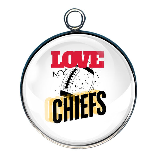 Love My Chiefs Glass Cabochon Charms, Earrings, KeyChain