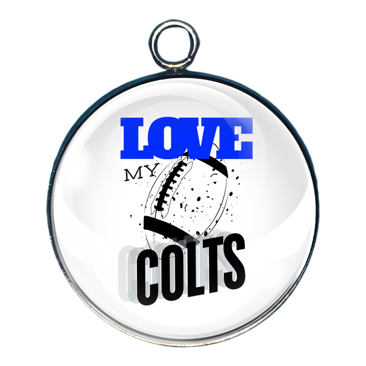 Love My Colts Football Team, Glass Cabochon Charms, Earrings or Keychain