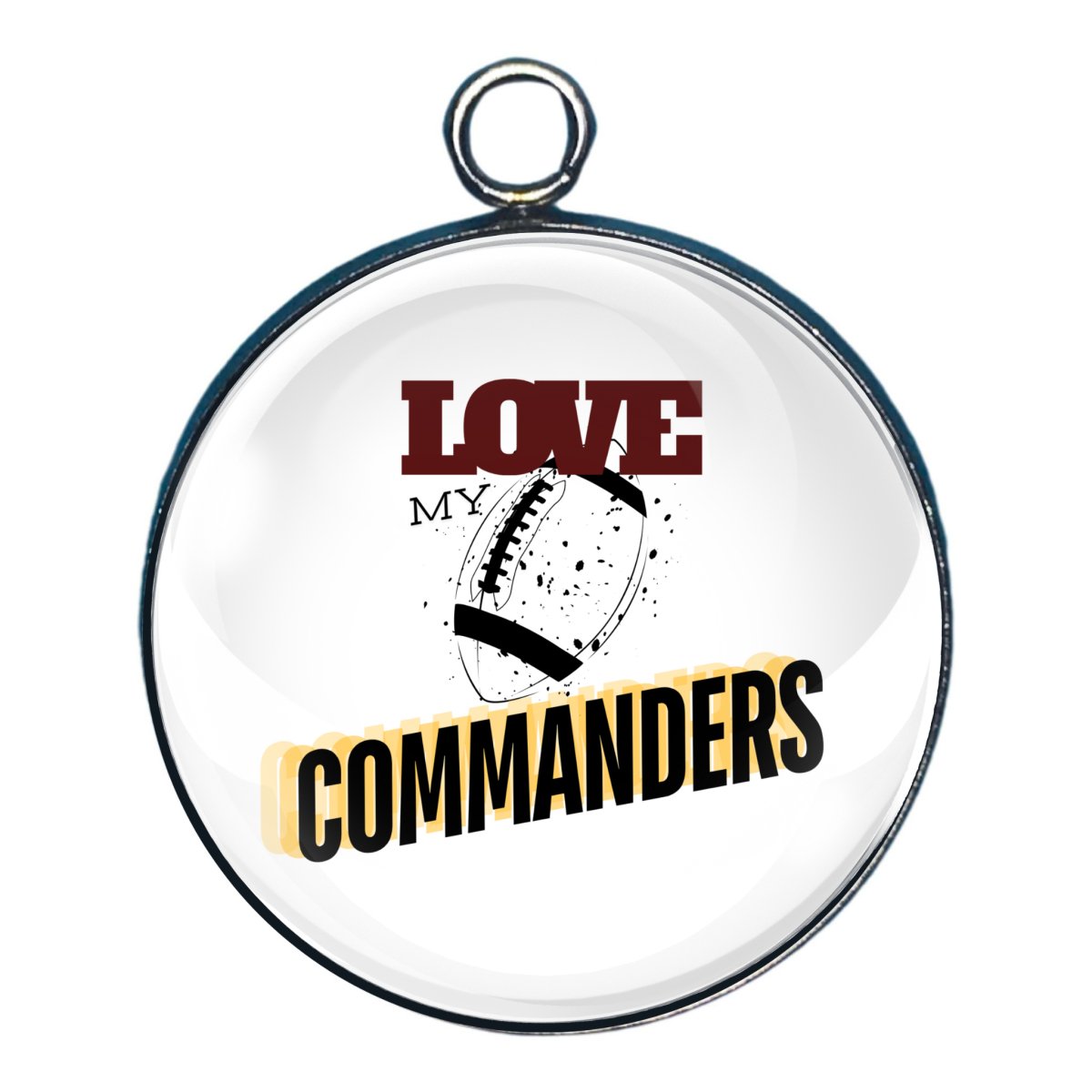 Love My Commanders Football Team, Glass Cabochon Charms, Earrings or Keychain