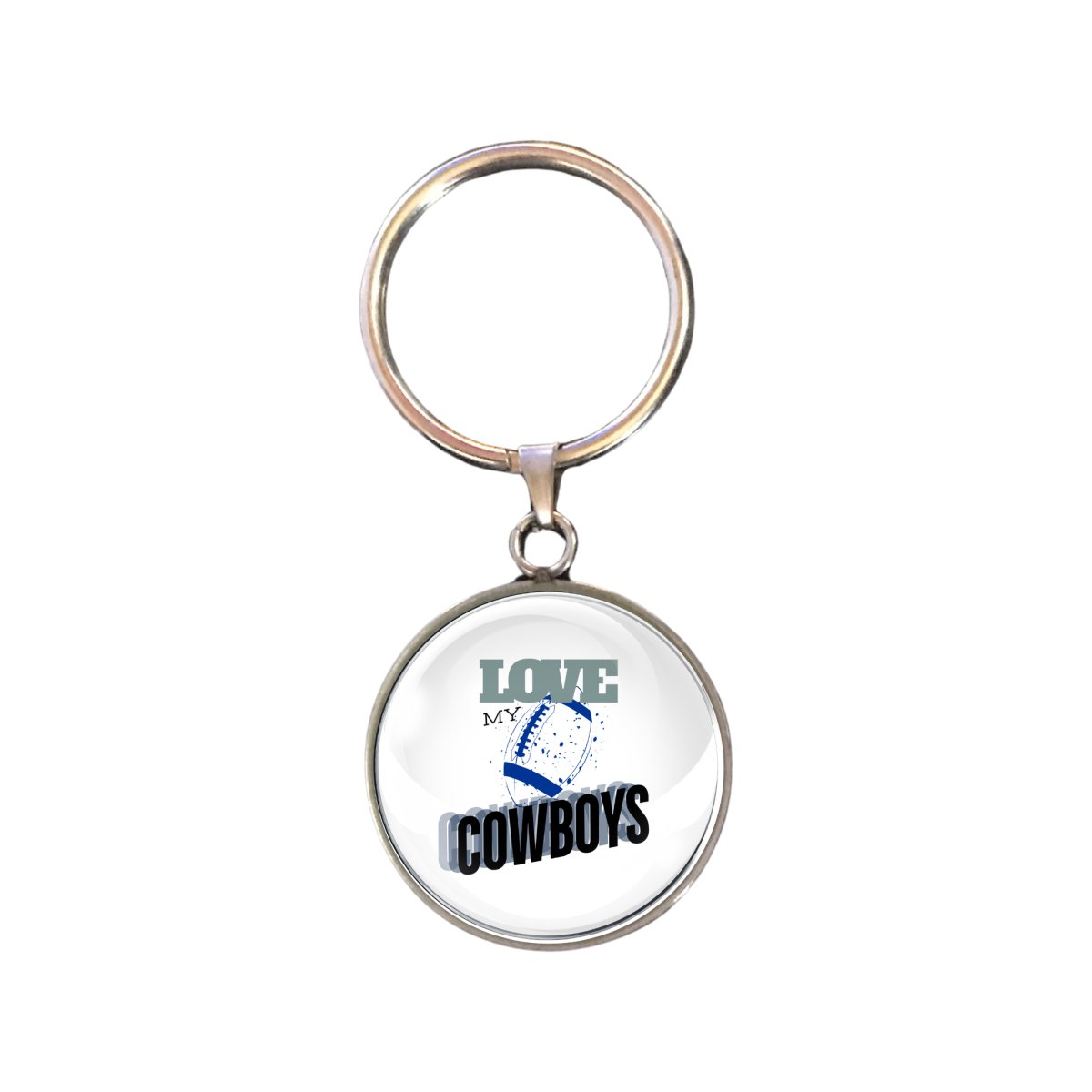 Love My Cowboys Football Team, Glass Cabochon Charms, Earrings or Keychain