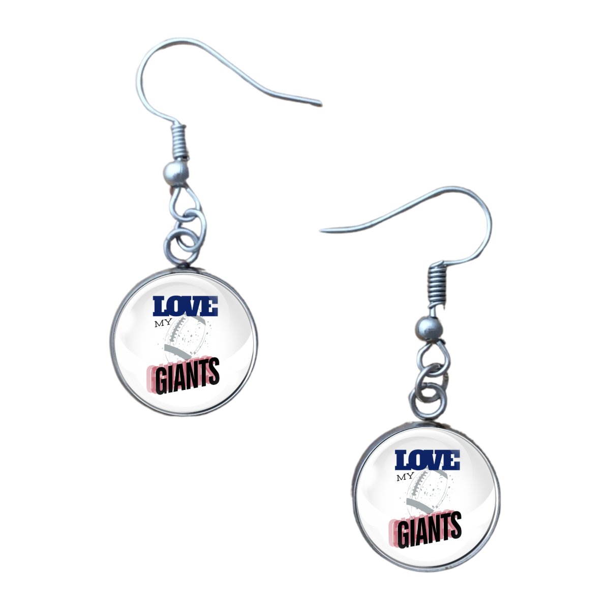 Love My Giants Football Team, Glass Cabochon Charms, Earrings or Keychain