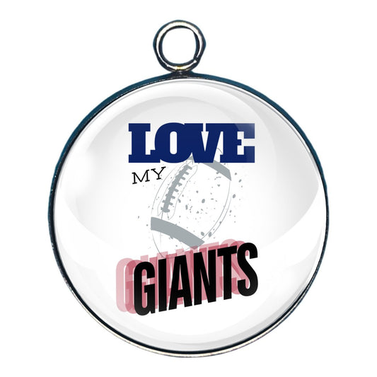 Love My Giants Football Team, Glass Cabochon Charms, Earrings or Keychain