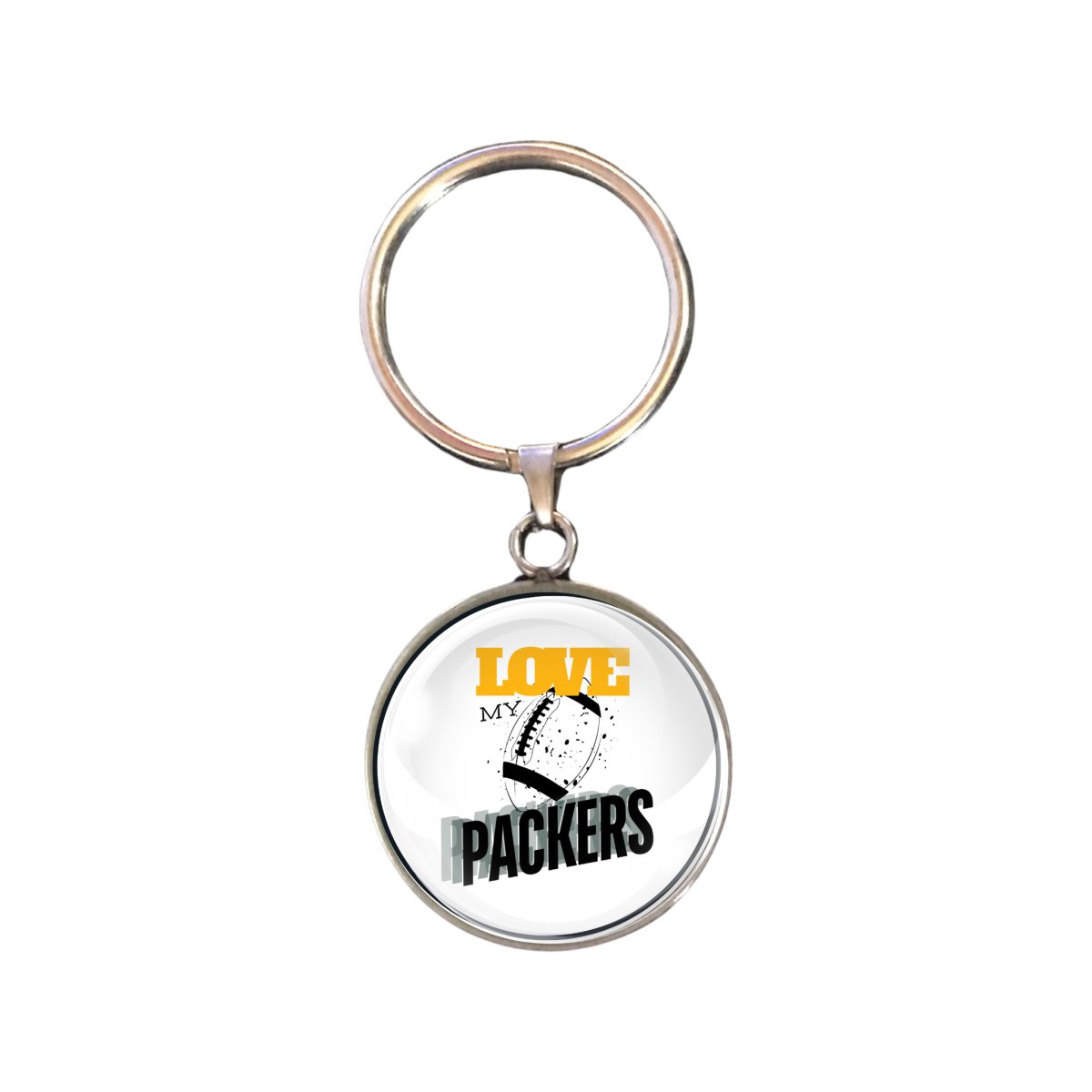 Love My Packers Football Team, Glass Cabochon Charms, Earrings or Keychain