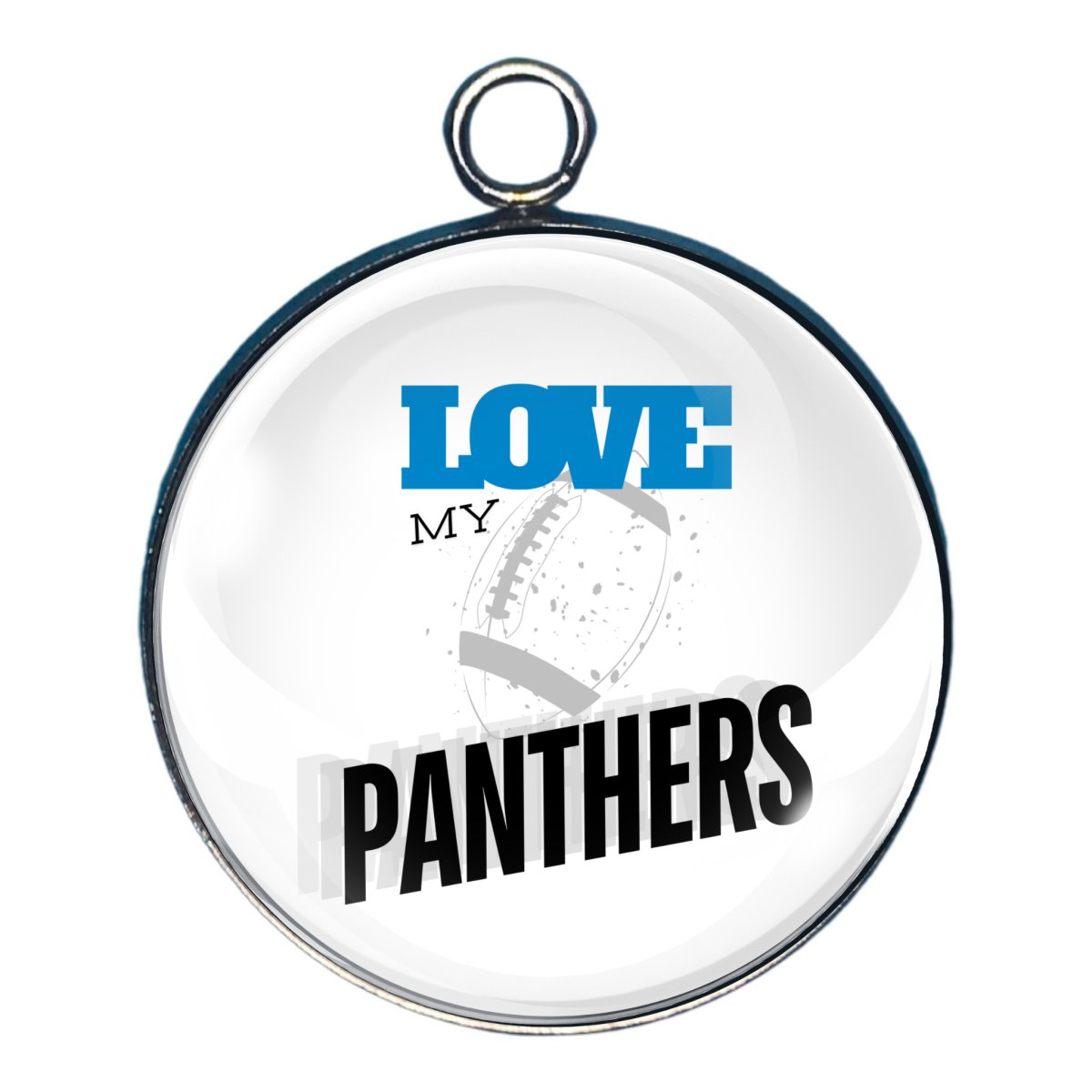 Love My Panthers Football Team, Glass Cabochon Charms, Earrings or Keychain