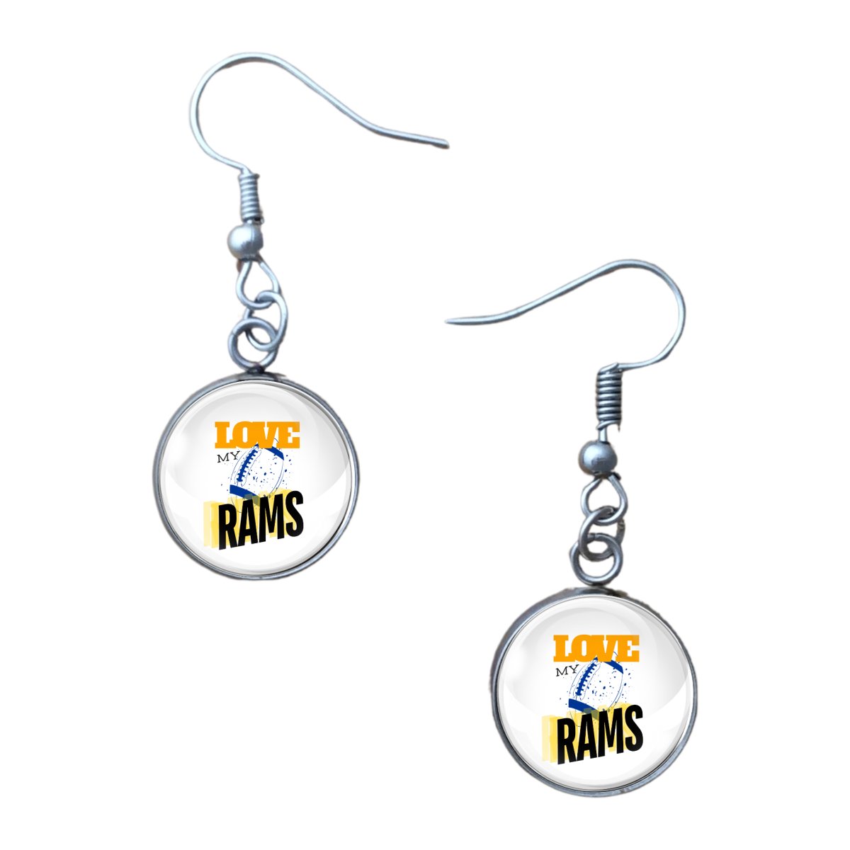 Love My Rams Glass Cabochon Charms, Earrings, Keyring