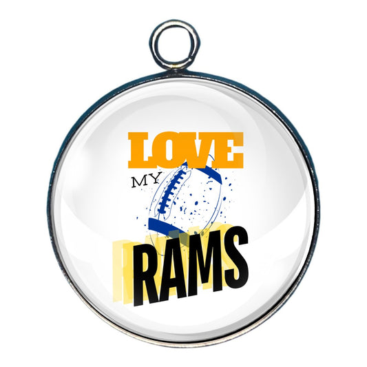 Love My Rams Glass Cabochon Charms, Earrings, Keyring