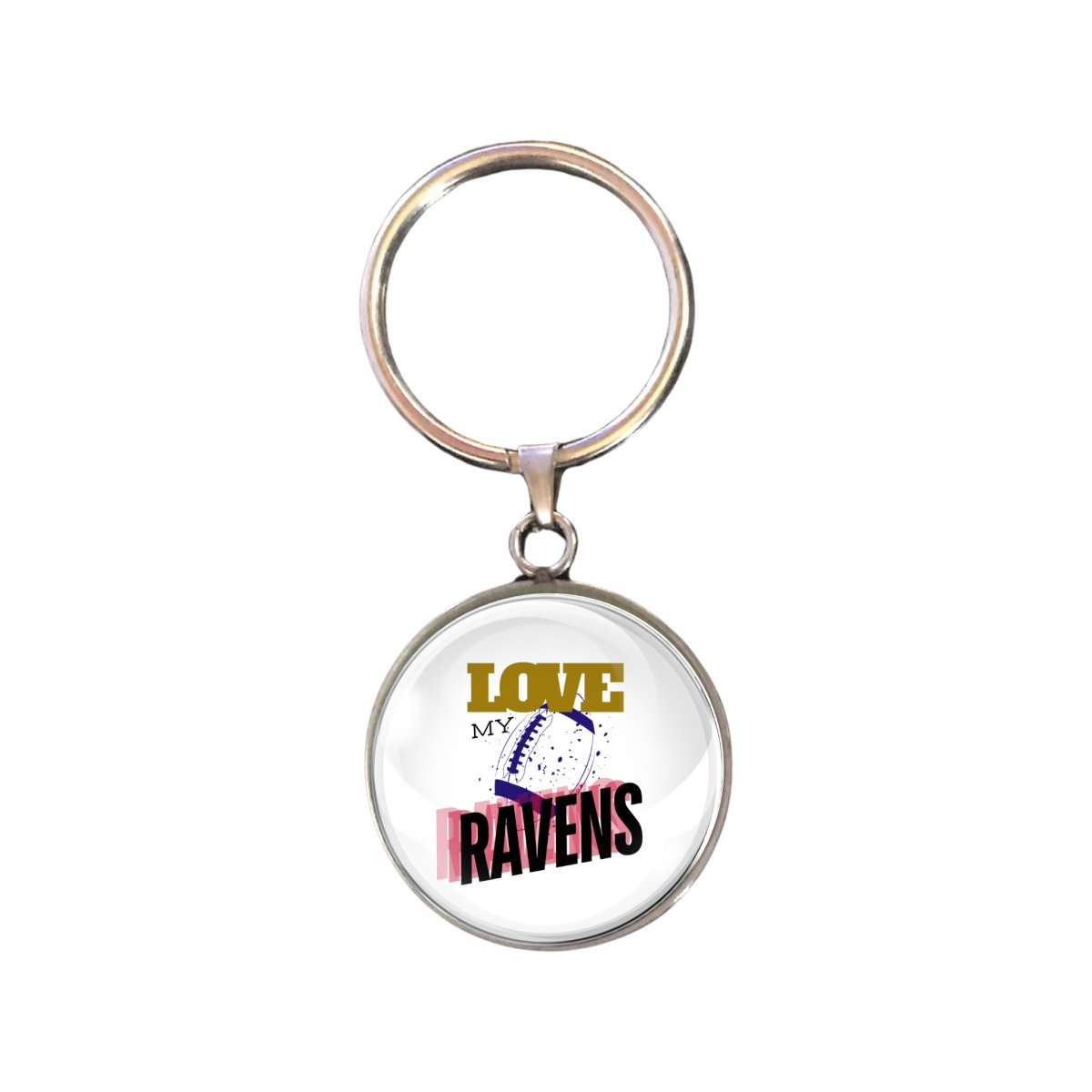 Love My Ravens Glass Cabochon Charms, Earrings & KeyChain