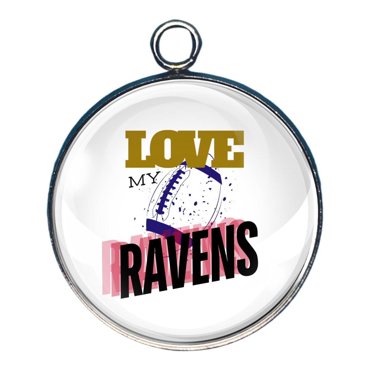 Love My Ravens Glass Cabochon Charms, Earrings & KeyChain